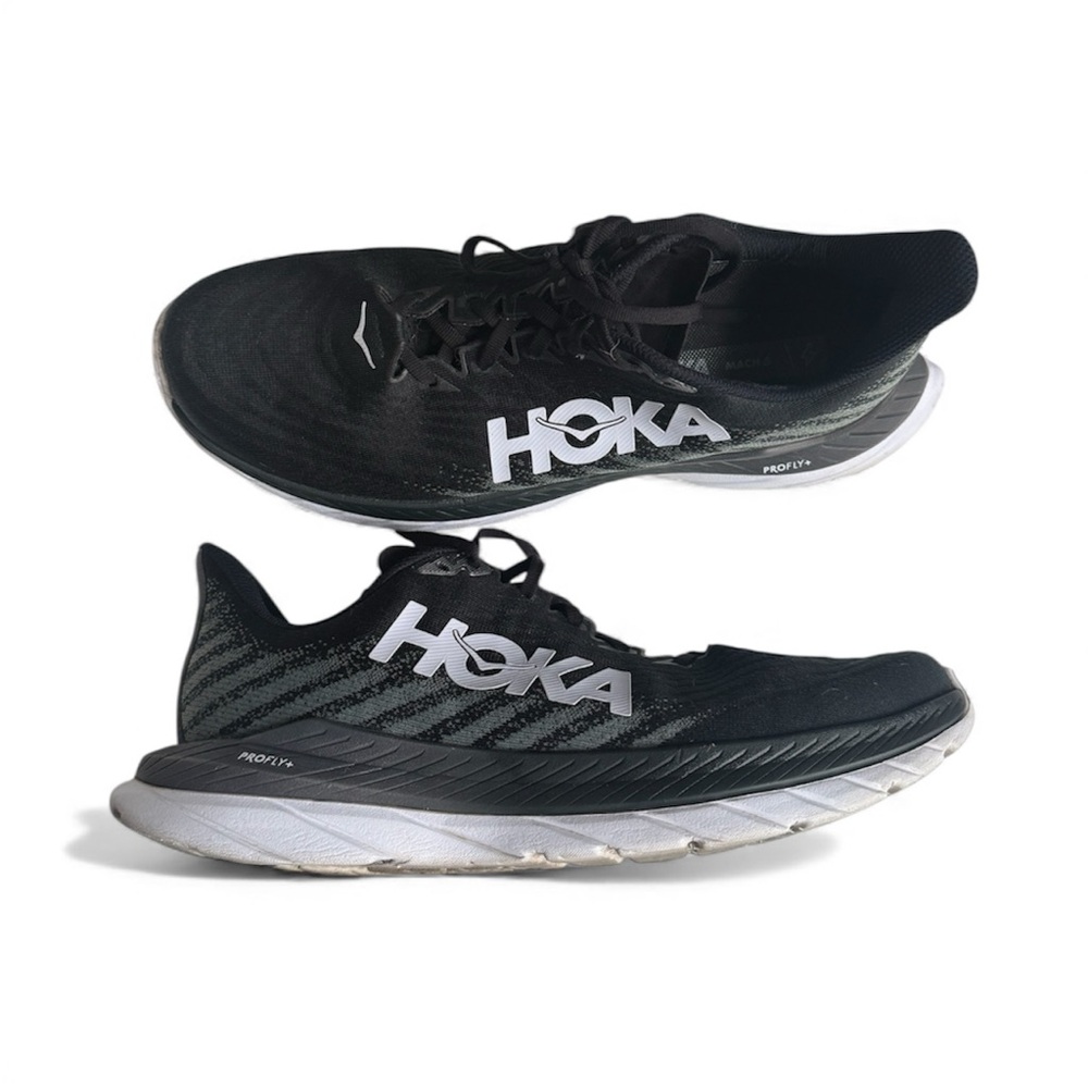 Hoka One One Mach 5 Black White Men's Size 11B Running Shoes